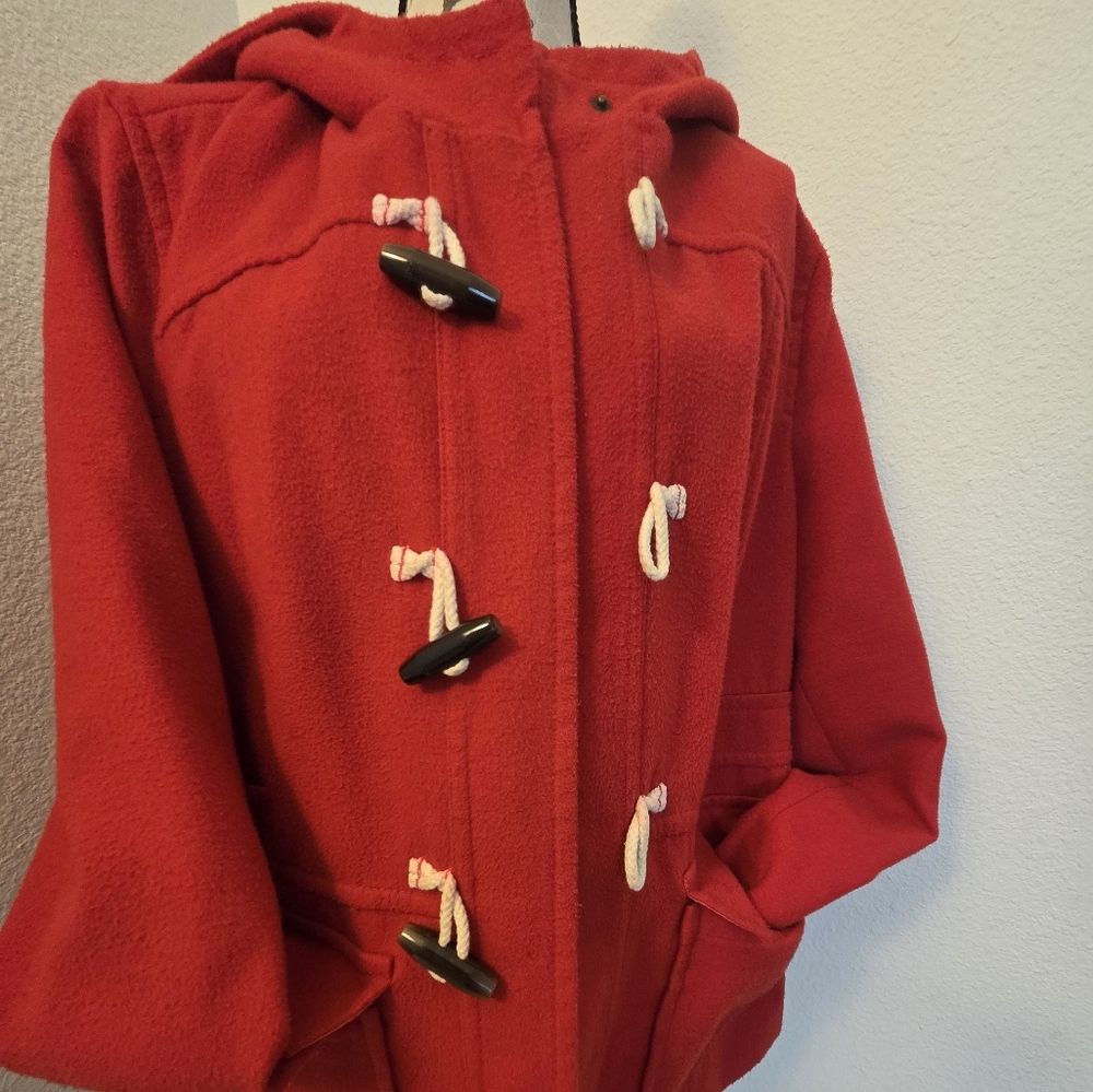 Red Womens Toggle Coat XXL